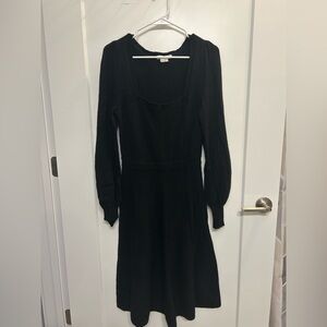 Boden Square Neck Alpaca Wool Blend Knit Long Sleeve Dress
